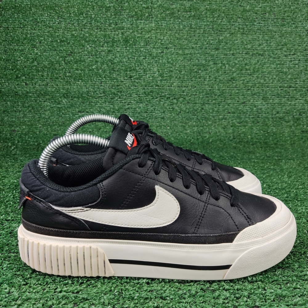 Nike Sneakers Womens 7 Black Court Legacy Lift Platform DM7590-001 Leather